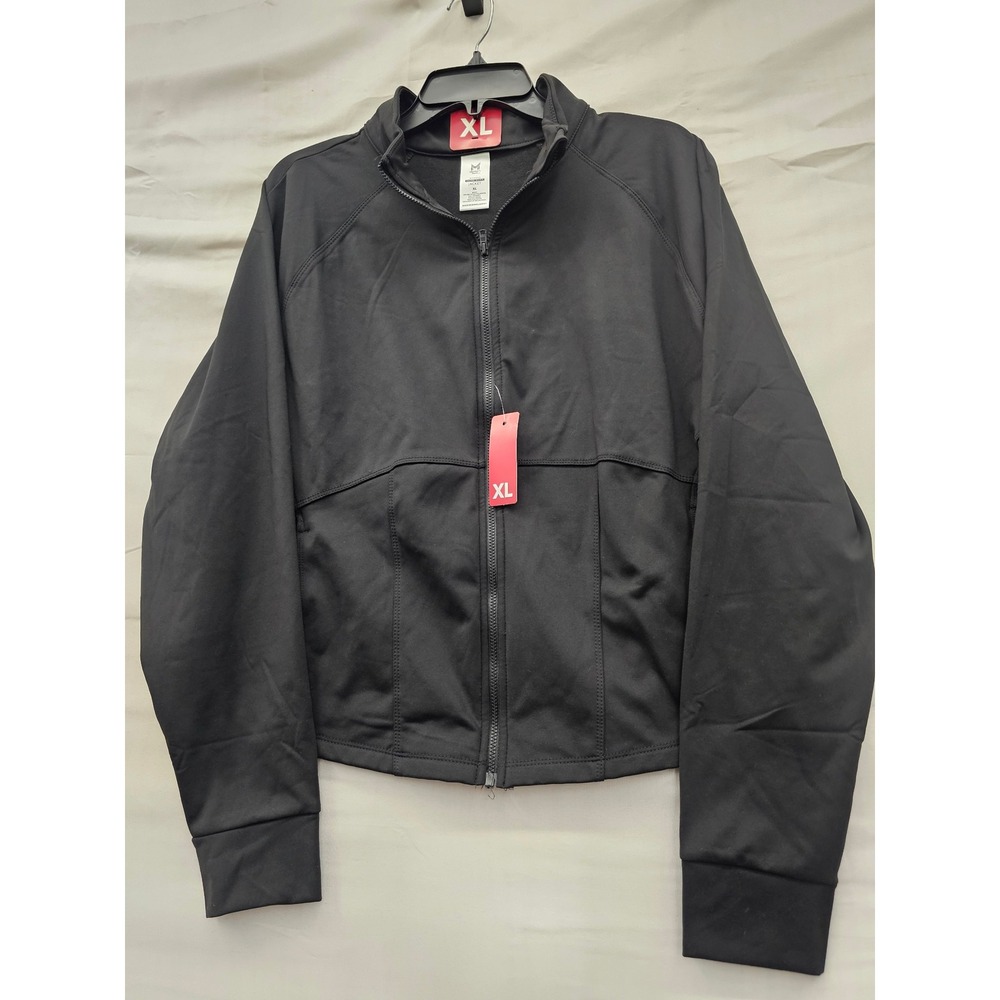 Member's Mark Womens Full Zip Jacket Black Polyester Blend Athletic Size XL